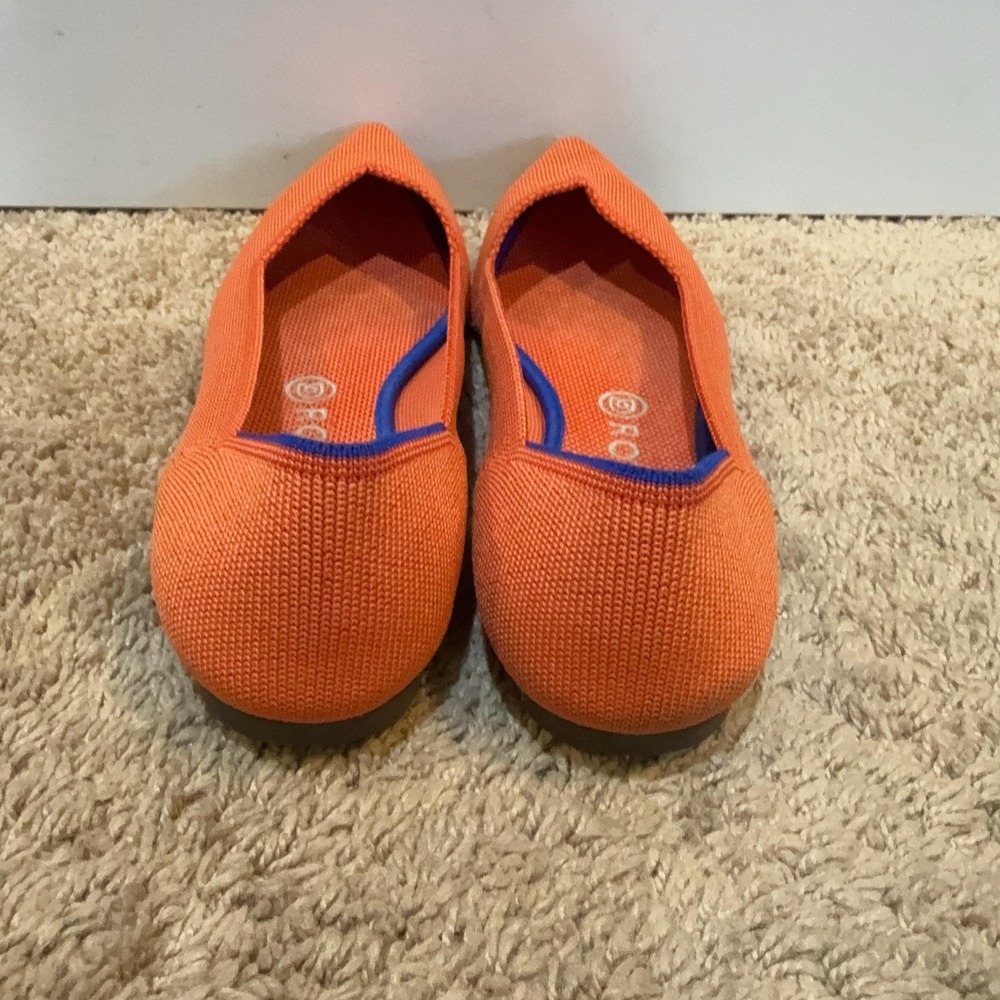 Rothy's The Point Shoes Womens Size 10.5 Orange Flats Pointed Toe Eco Friendly - Picture 3 of 8